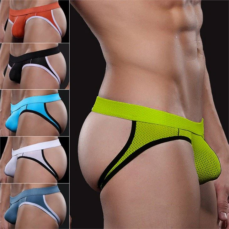 Sexy jock strap mens boxer shorts Mesh fabric gree jock strap trunk