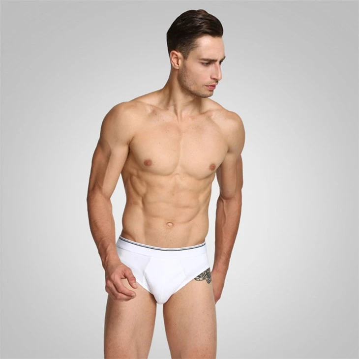 100% cotton customized solid classic briefs white comfortable briefs basic men's underwear
