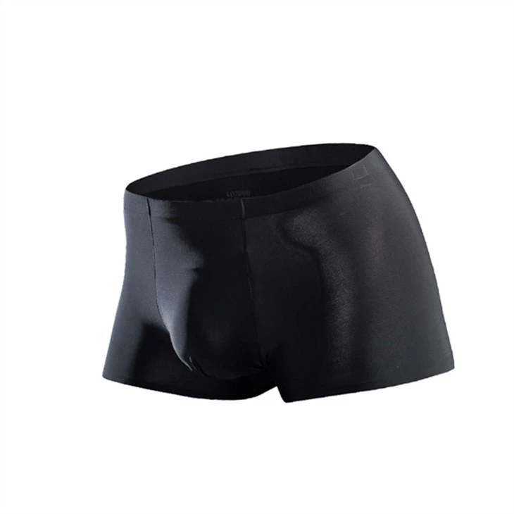 Ice cool seamless OEM dye male boxer briefs black color seamless men's underwear manufacture