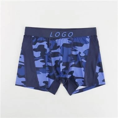 Men Cool Mesh Camo Prints Nylon Boxer Briefs