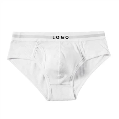 OEM Design Sexy Ribbed Cotton Fly Pouch Brief