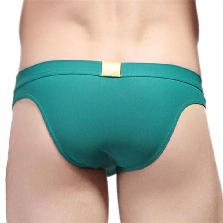 Ultra lower rise sexy male nylon briefs green color multi custom colors men's pants manufacturer oem service